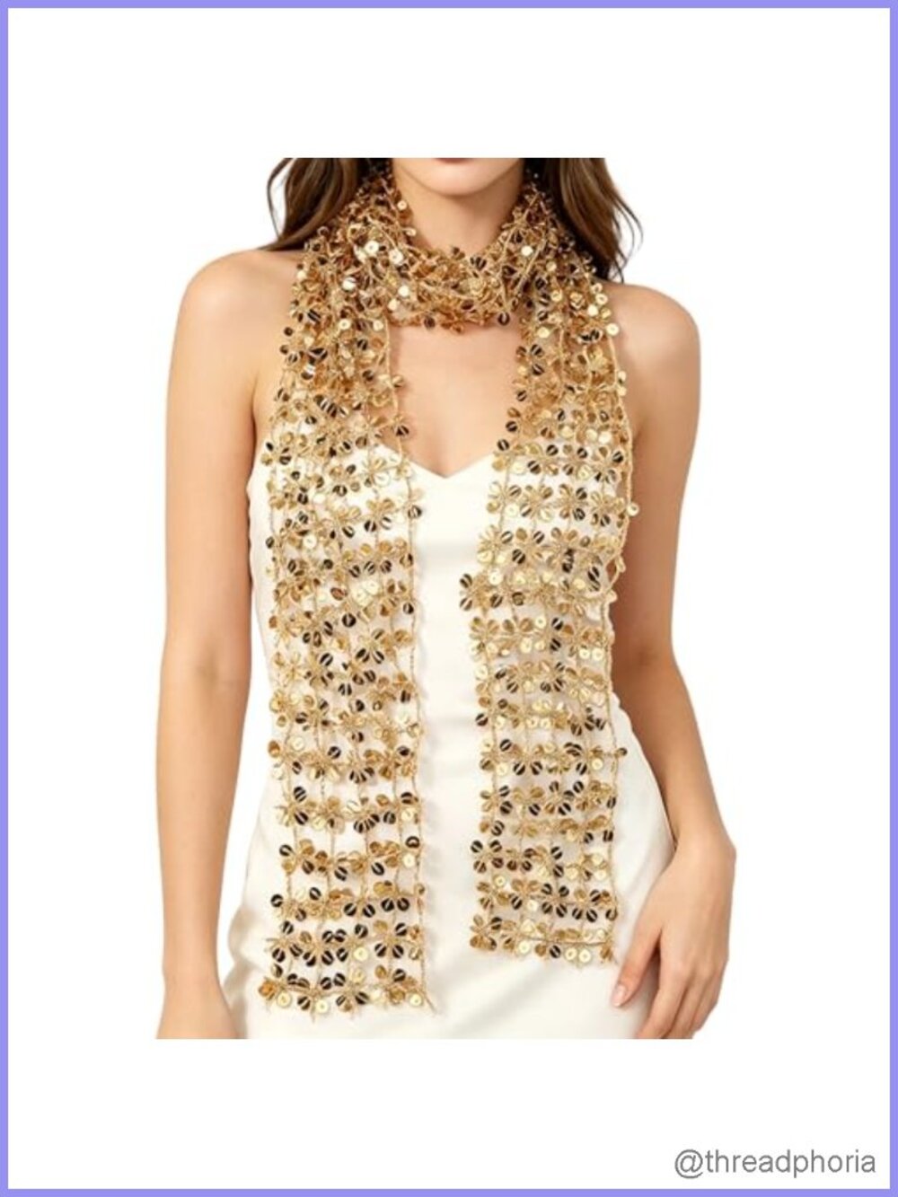 Sequin Scarf Glitter Neckerchief Wedding Evening Party Accessory